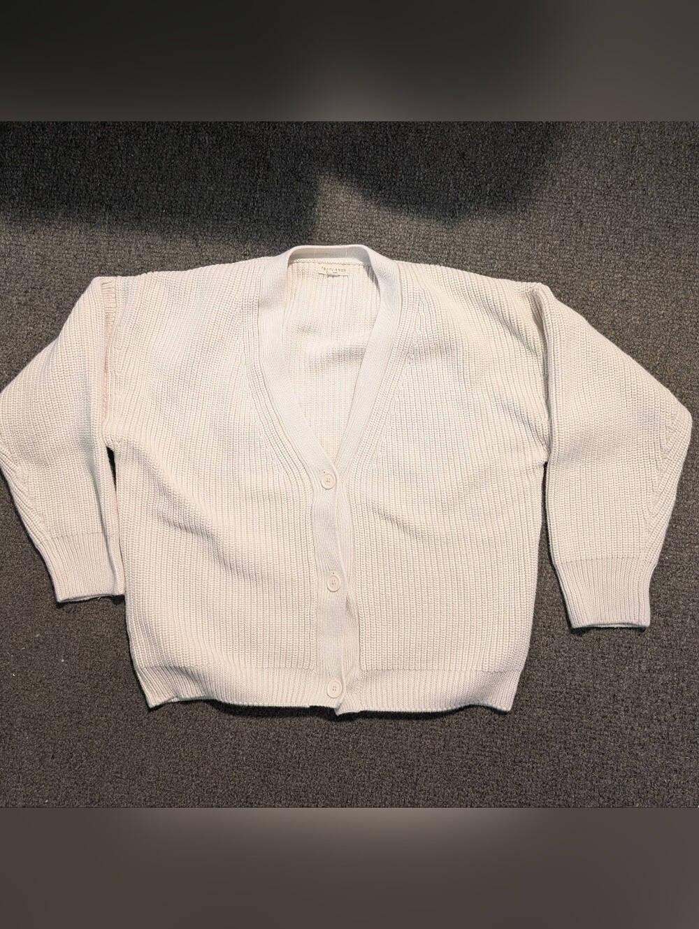 Tradlands Cream V-Neck Button Cardigan Sweater